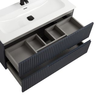 База под раковину Cezares подвесная с двумя выкатными ящиками, Grafito, 1000x457x500, DUET-N-1000-2C-SO-GR-P